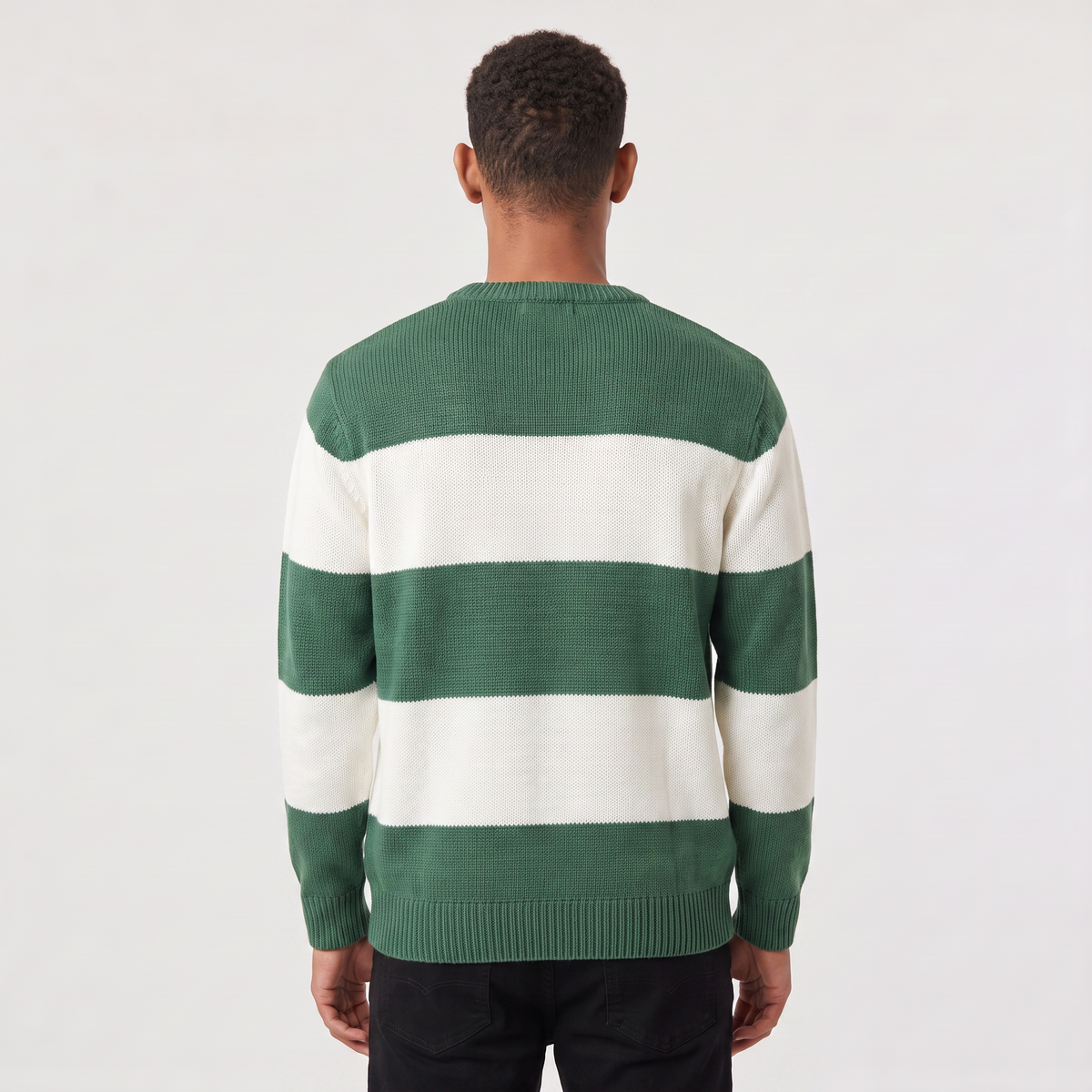 Men's Striped Round Neck Jumper