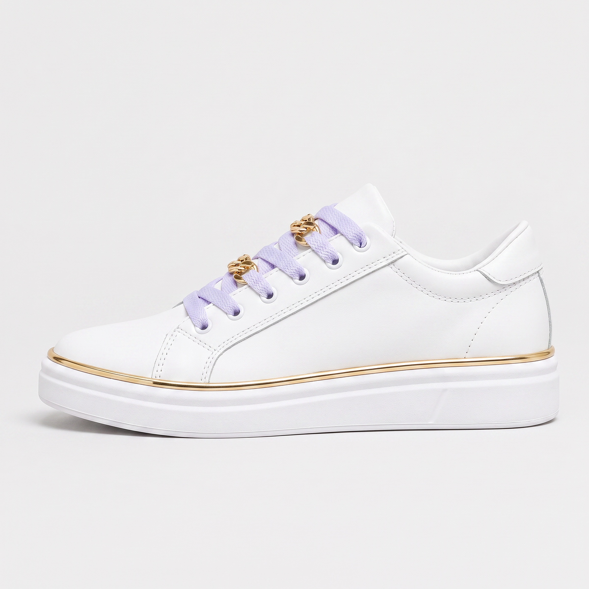 Women's Orthopedic Lace-Up Trainers with Chain Detail