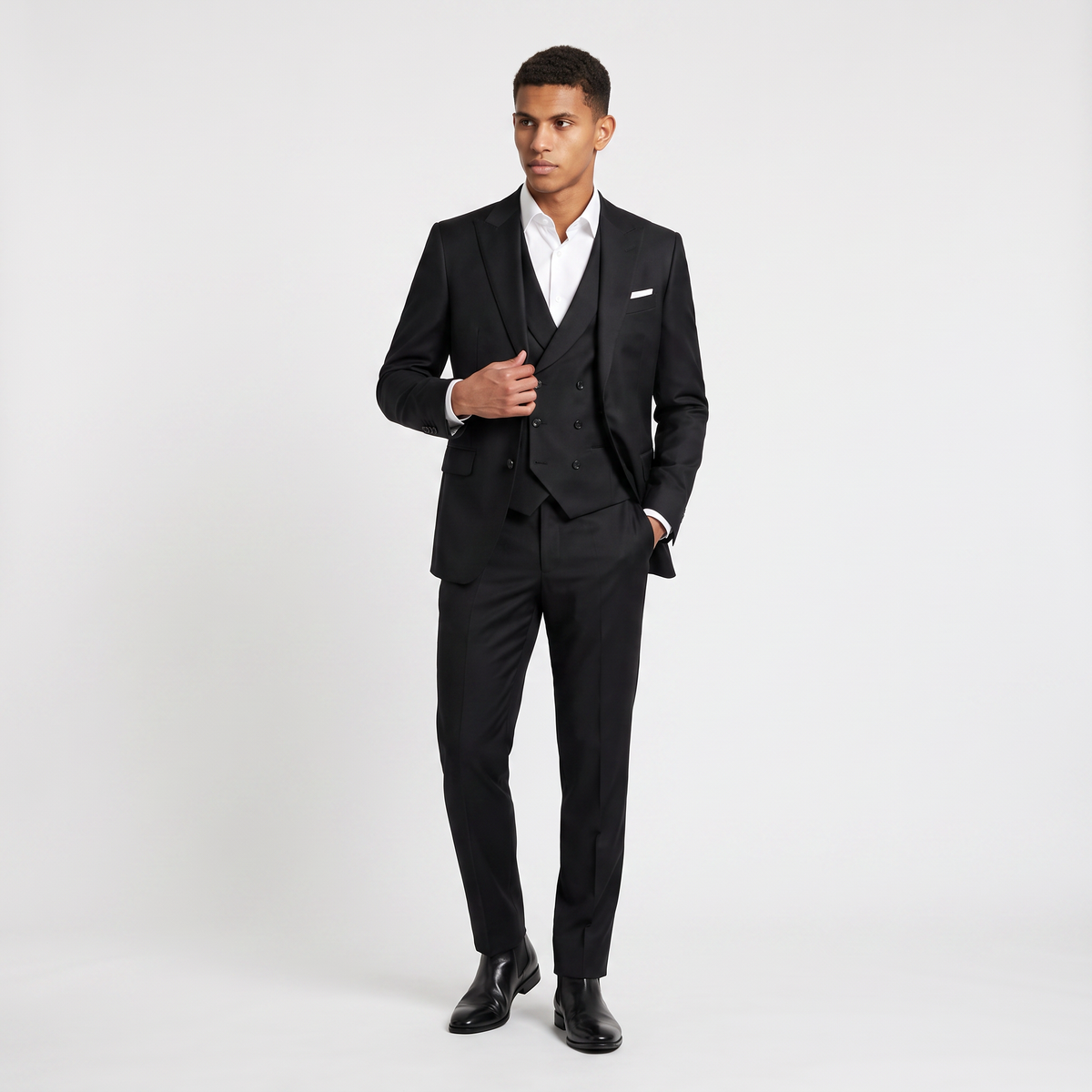 Men's Three-Piece Peak Lapel Suit