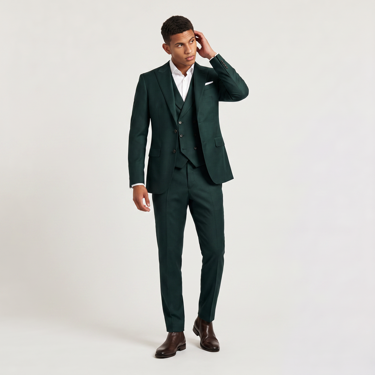 Men's Three-Piece Peak Lapel Suit