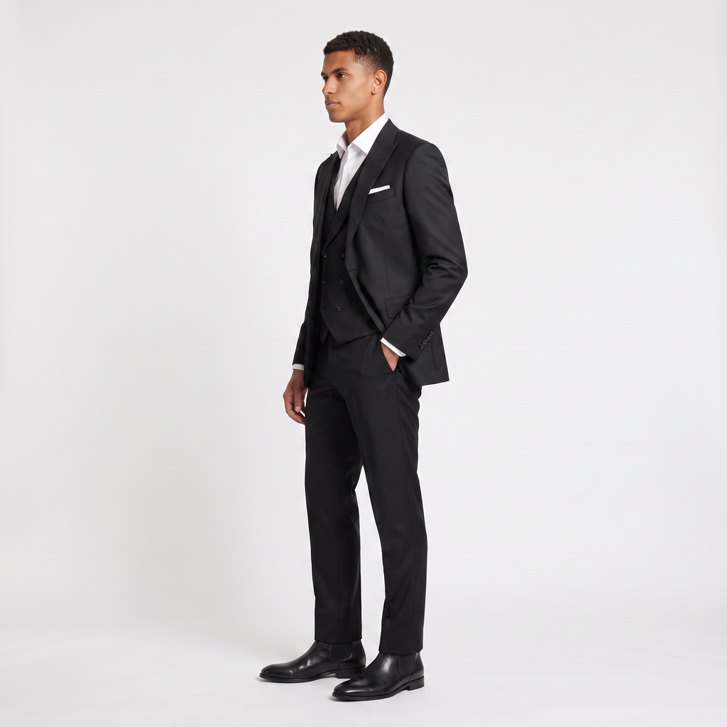 Men's Three-Piece Peak Lapel Suit