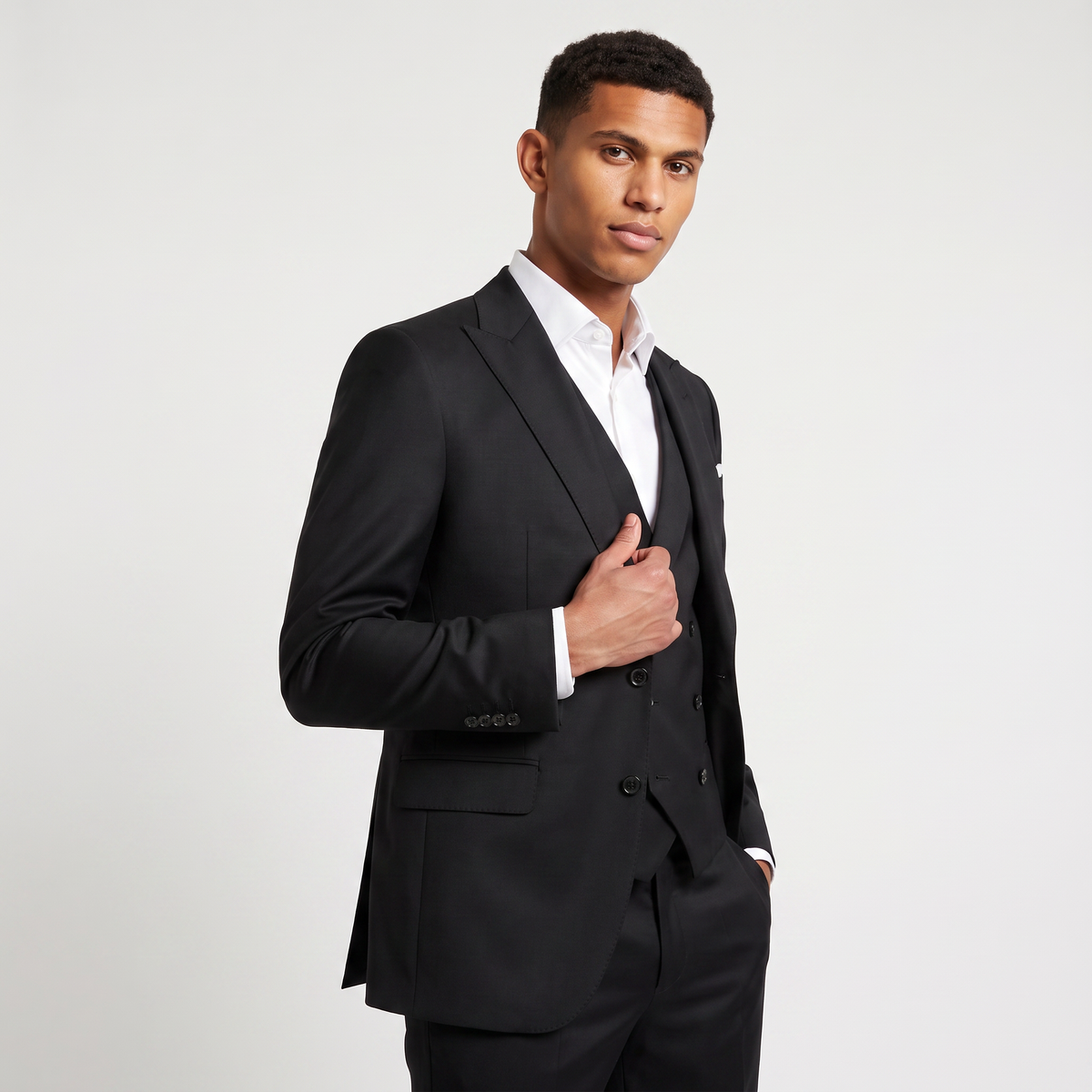 Men's Three-Piece Peak Lapel Suit