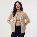 Women's Hollow-Knit Zip Cardigan - Relaxed fit