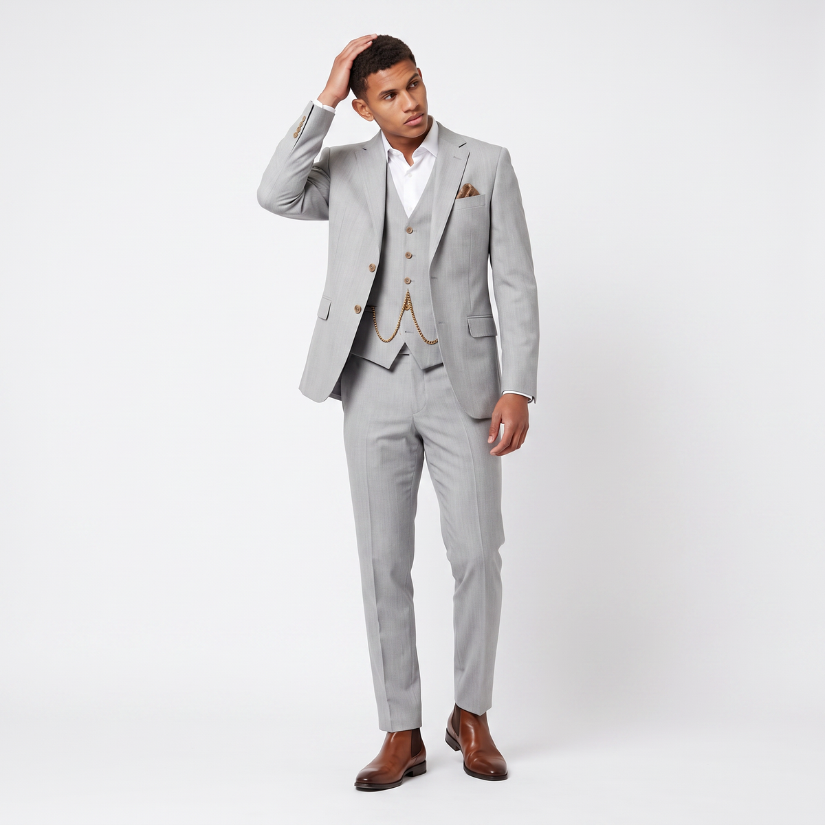 Men's Three-Piece Summer Wedding Suit