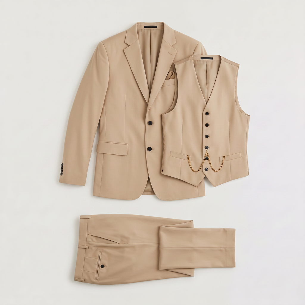 Men's Three-Piece Summer Wedding Suit