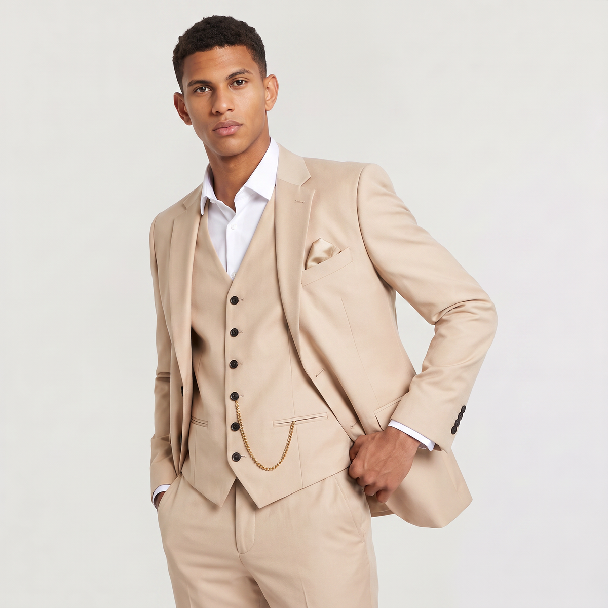 Men's Three-Piece Summer Wedding Suit