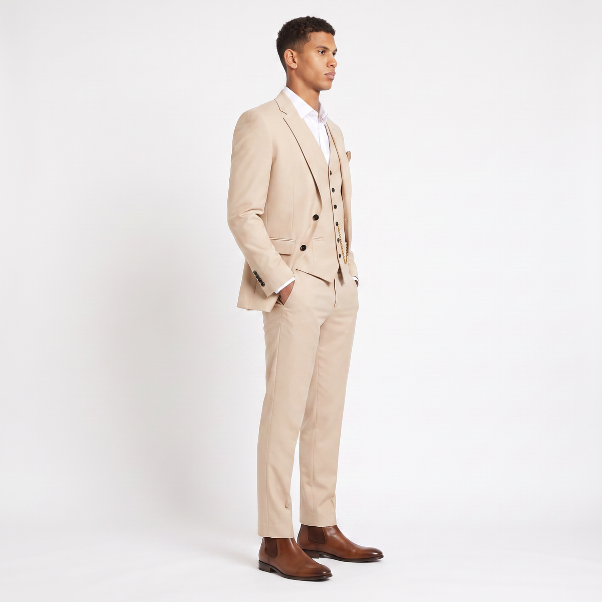 Men's Three-Piece Summer Wedding Suit