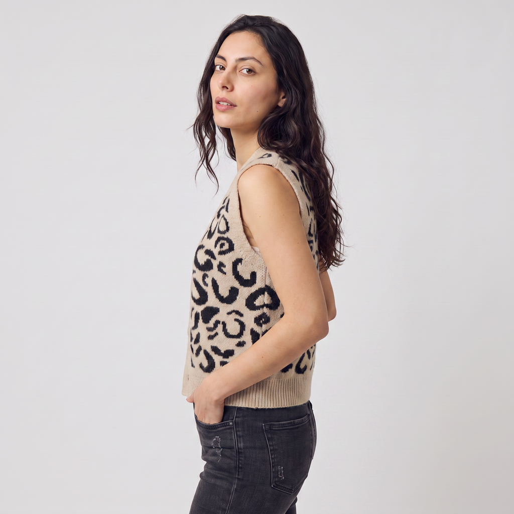 Women's Patterned Button-Front Waistcoat