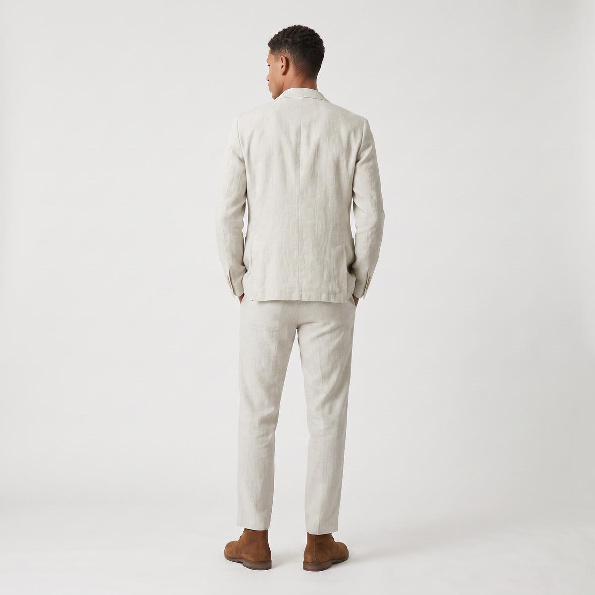 Men's Two-Piece Blazer and Drawstring Trousers Set
