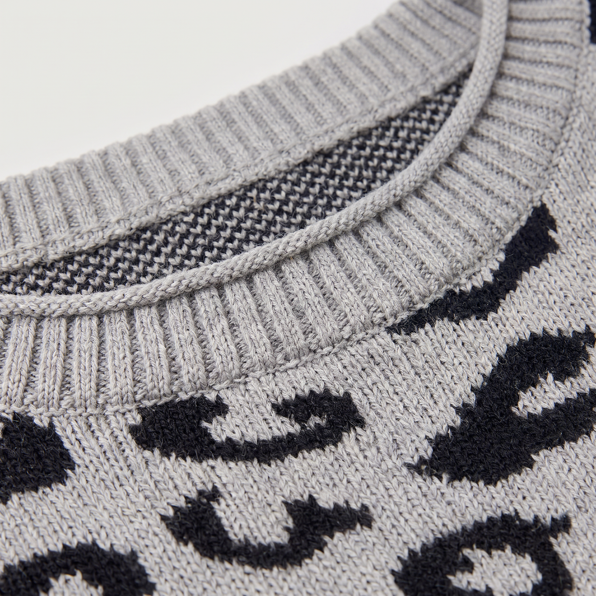 Women's Colour-Block Leopard Print Jumper