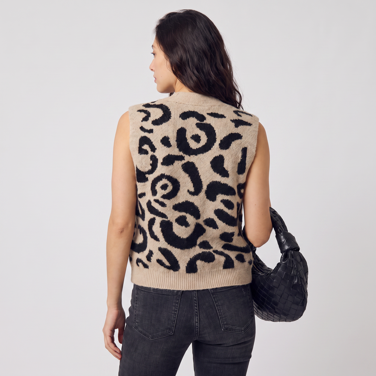 Women's Patterned Button-Front Waistcoat