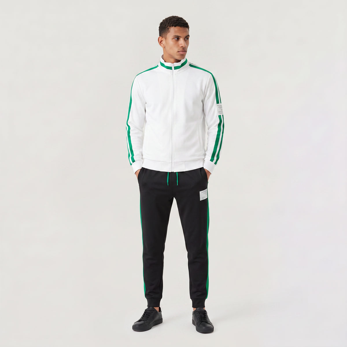 Men's Two-Piece Track Jacket and Drawstring Trousers Set