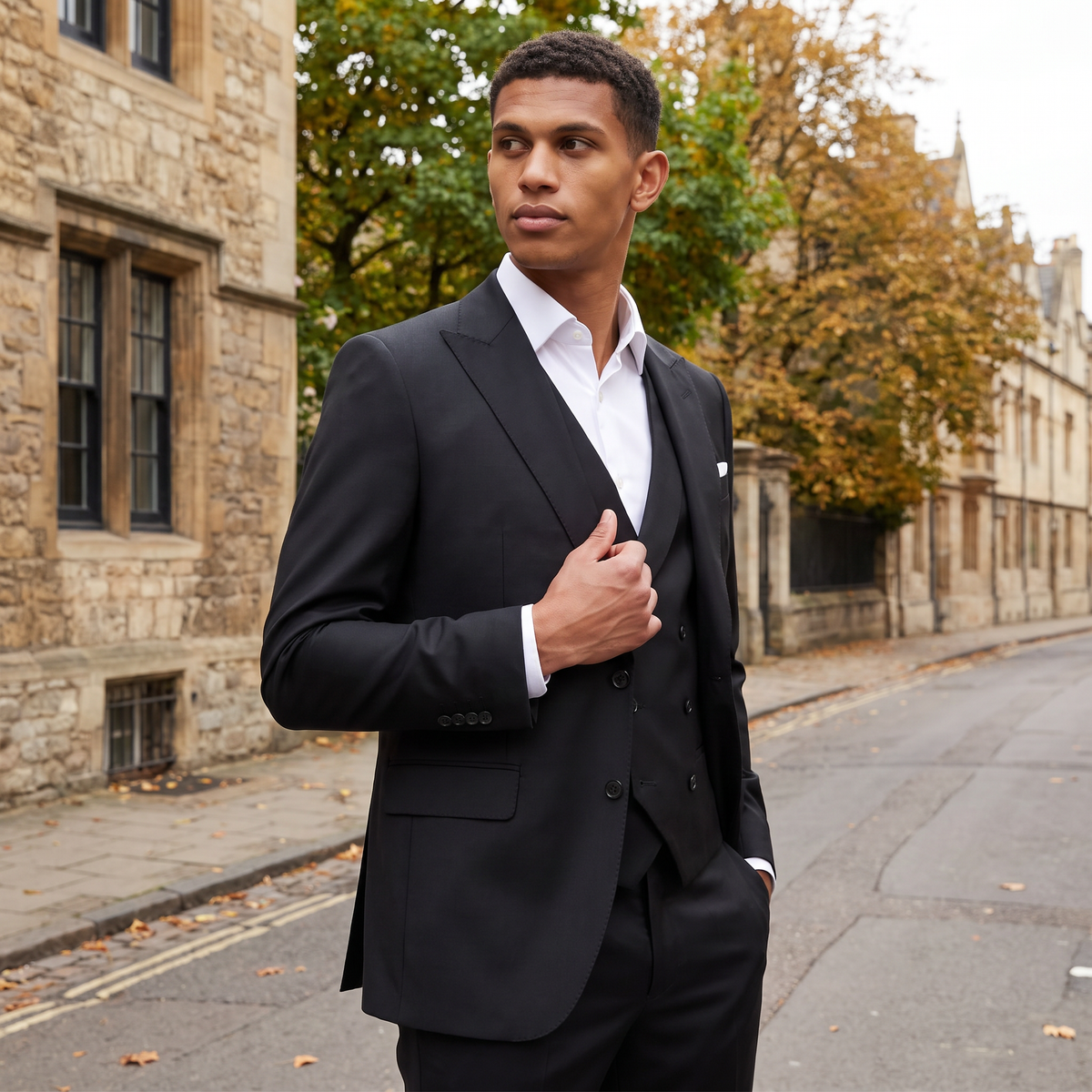 Men's Three-Piece Peak Lapel Suit