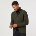 Men's Stand Collar Button-Front Knit Cardigan