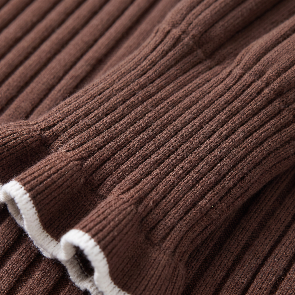 Women's Ribbed Polo Knit Jumper - Fitted Top