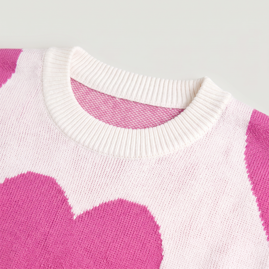 Women's Heart Pattern Knitted Jumper