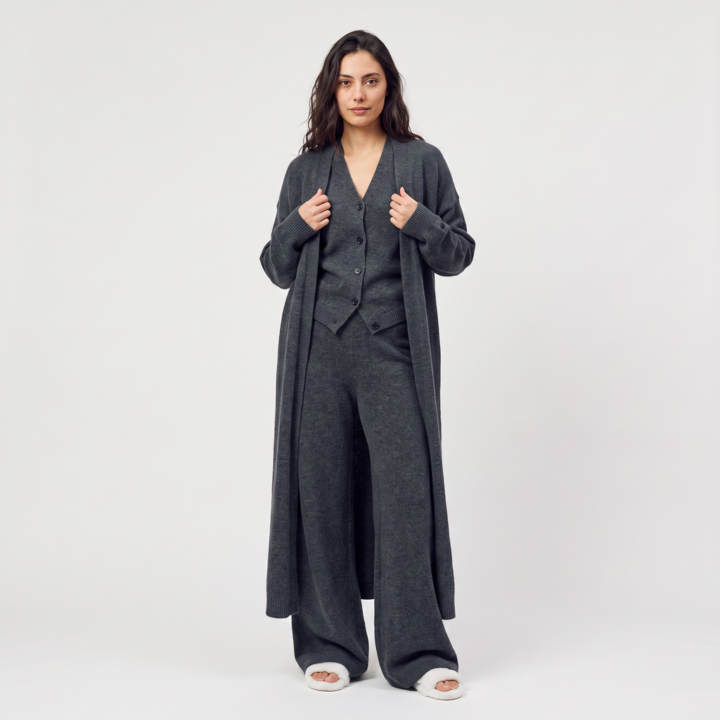Women's Three-Piece Knitted Cardigan Set