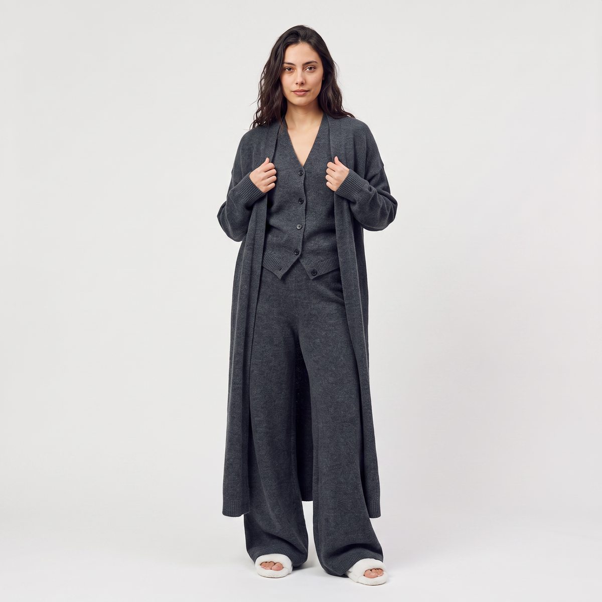 Women's Three-Piece Knitted Cardigan Set