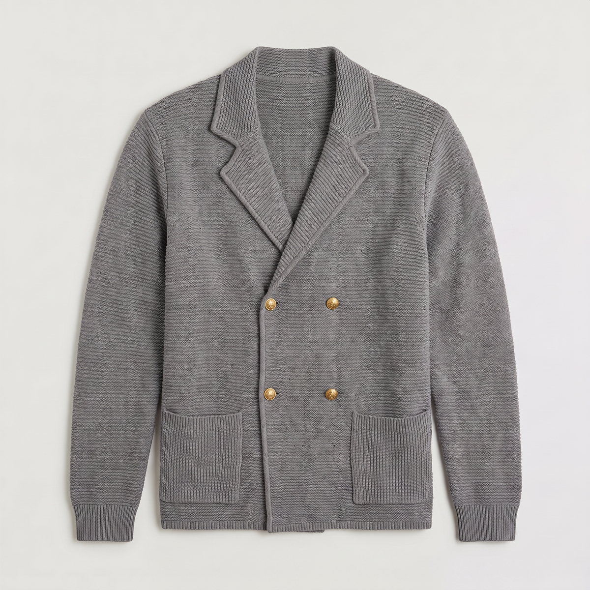 Men's Double-Breasted Knit Cardigan