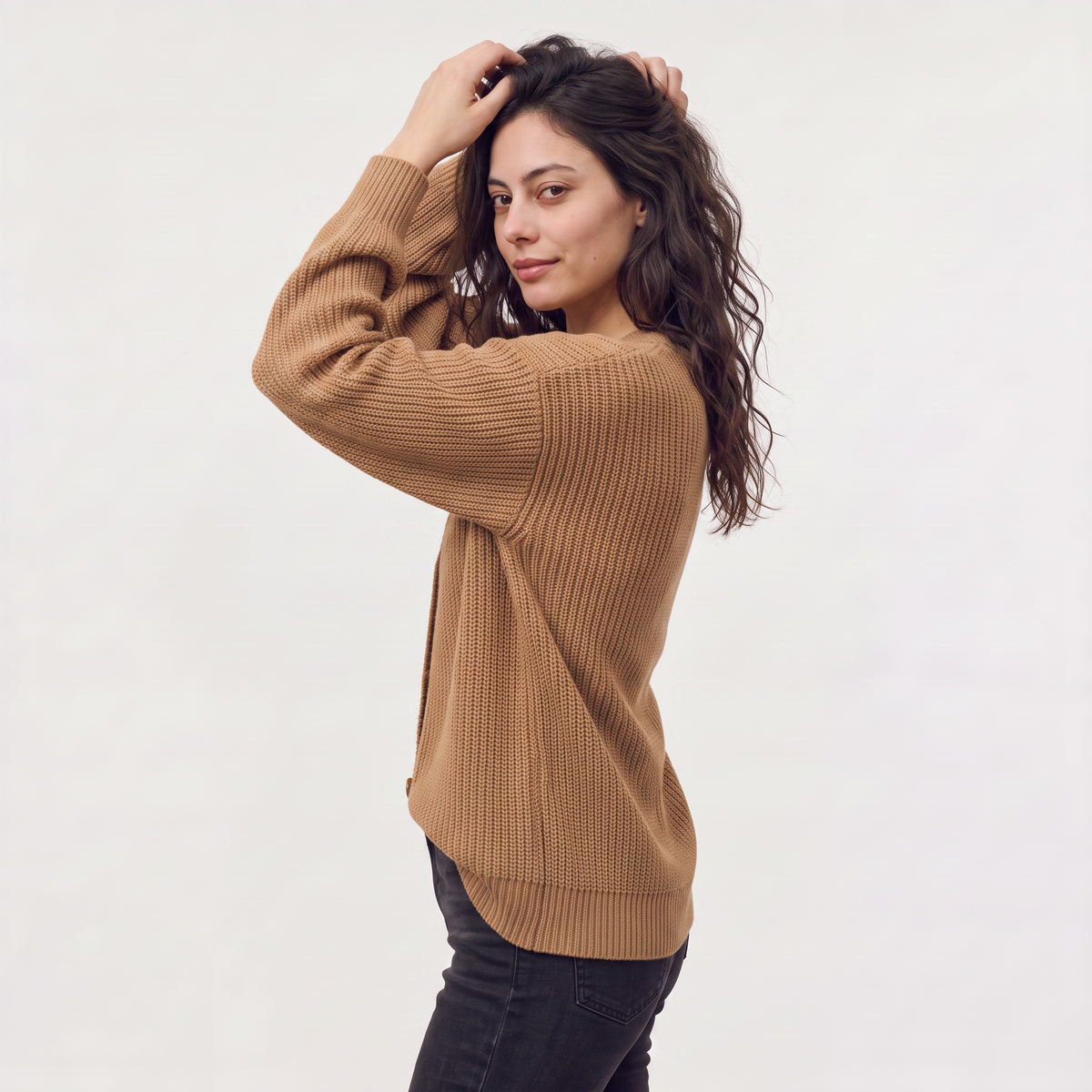 Women's V-Neck Button-Front Knit Cardigan