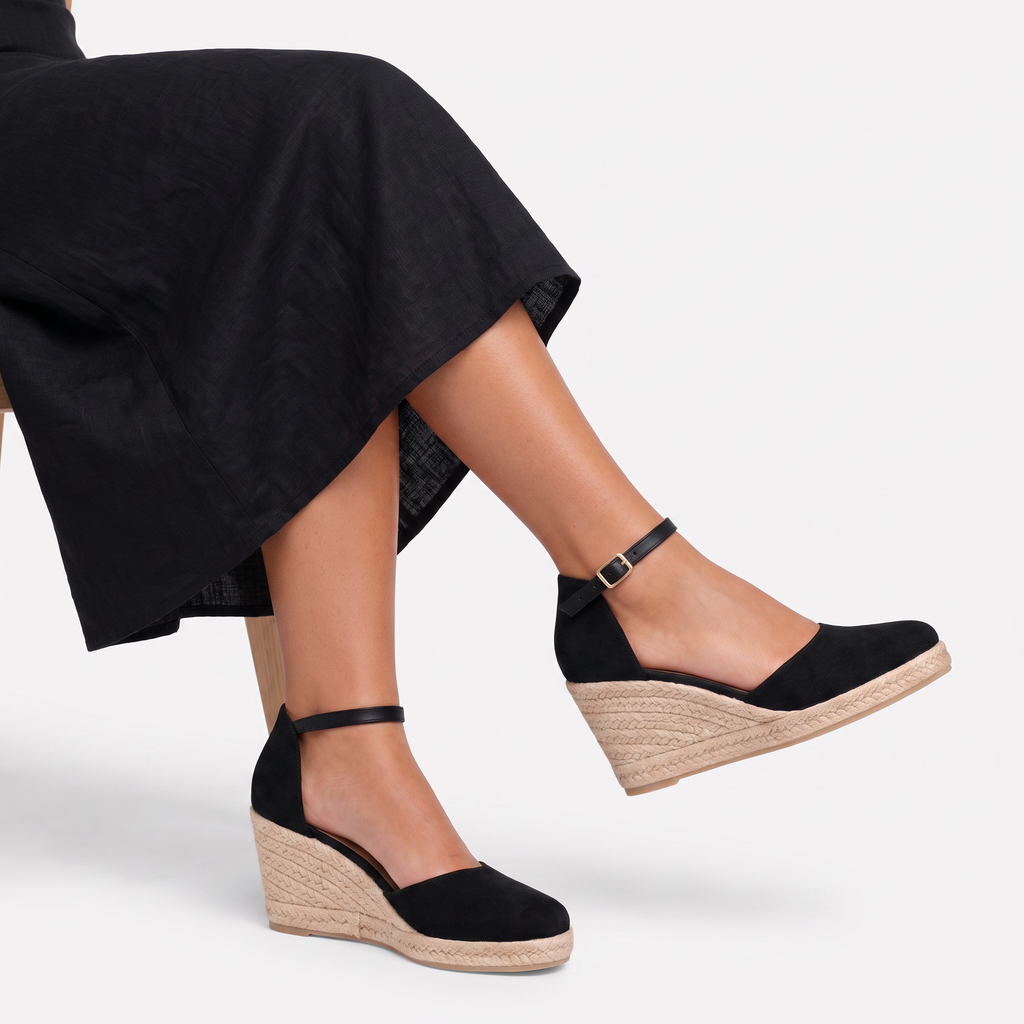 Women’s Closed-Toe Wedge Sandals with Ankle Strap