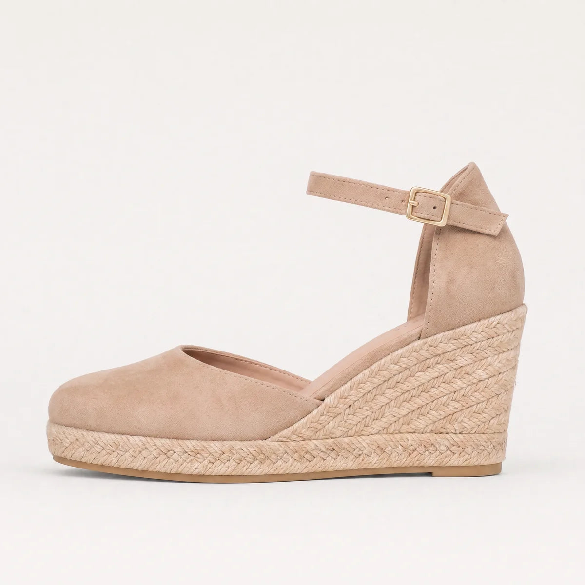 Women's Closed-Toe Wedge Sandals - Ankle Strap