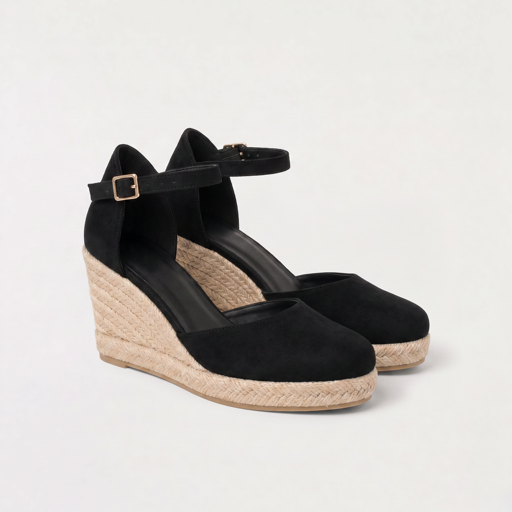 Women’s Closed-Toe Wedge Sandals with Ankle Strap