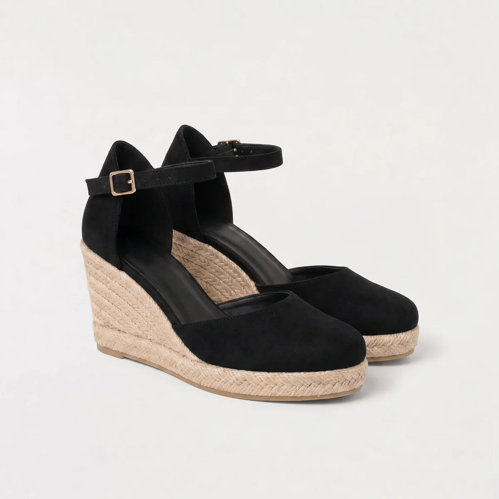 Women's Closed-Toe Wedge Sandals - &nbsp;Ankle Strap