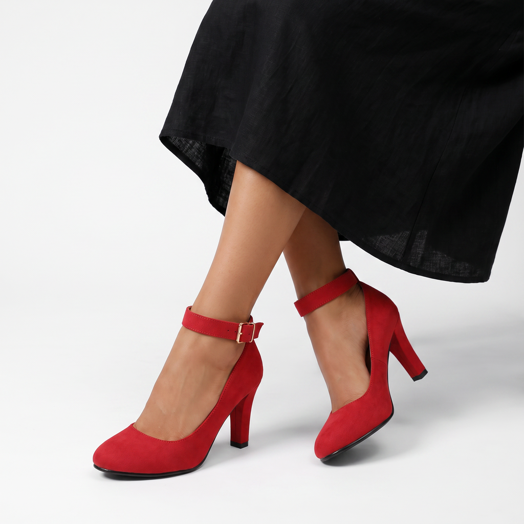 Women’s Ankle-Strap Block Heel Pumps