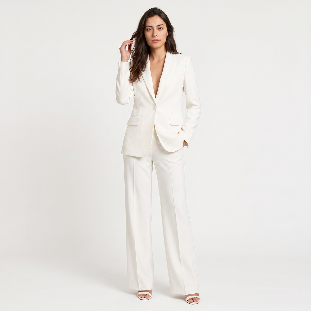 Women’s Tailored Blazer and Wide-Leg Trouser Set
