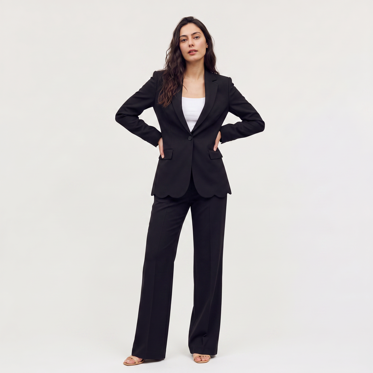 Women’s Tailored Blazer and Wide-Leg Trouser Set