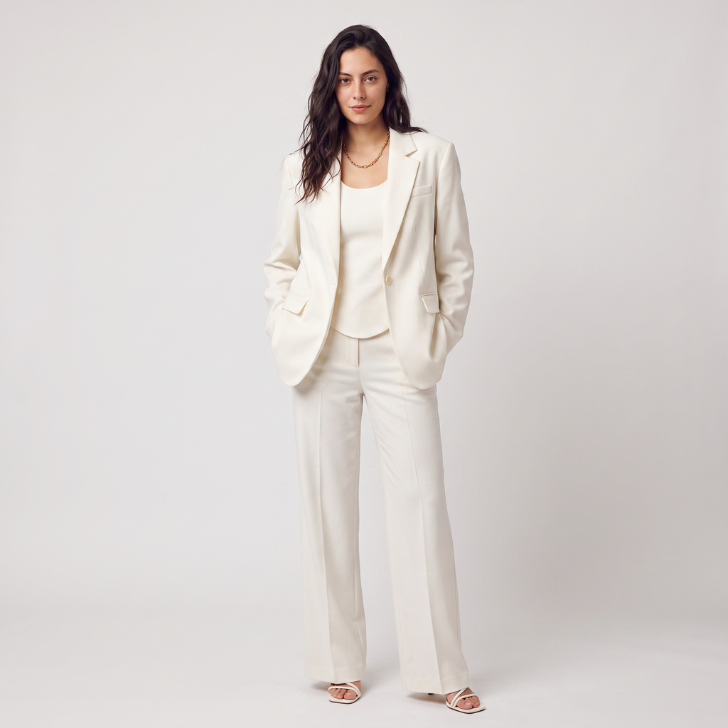 Women’s Tailored Blazer and Wide-Leg Trouser Set