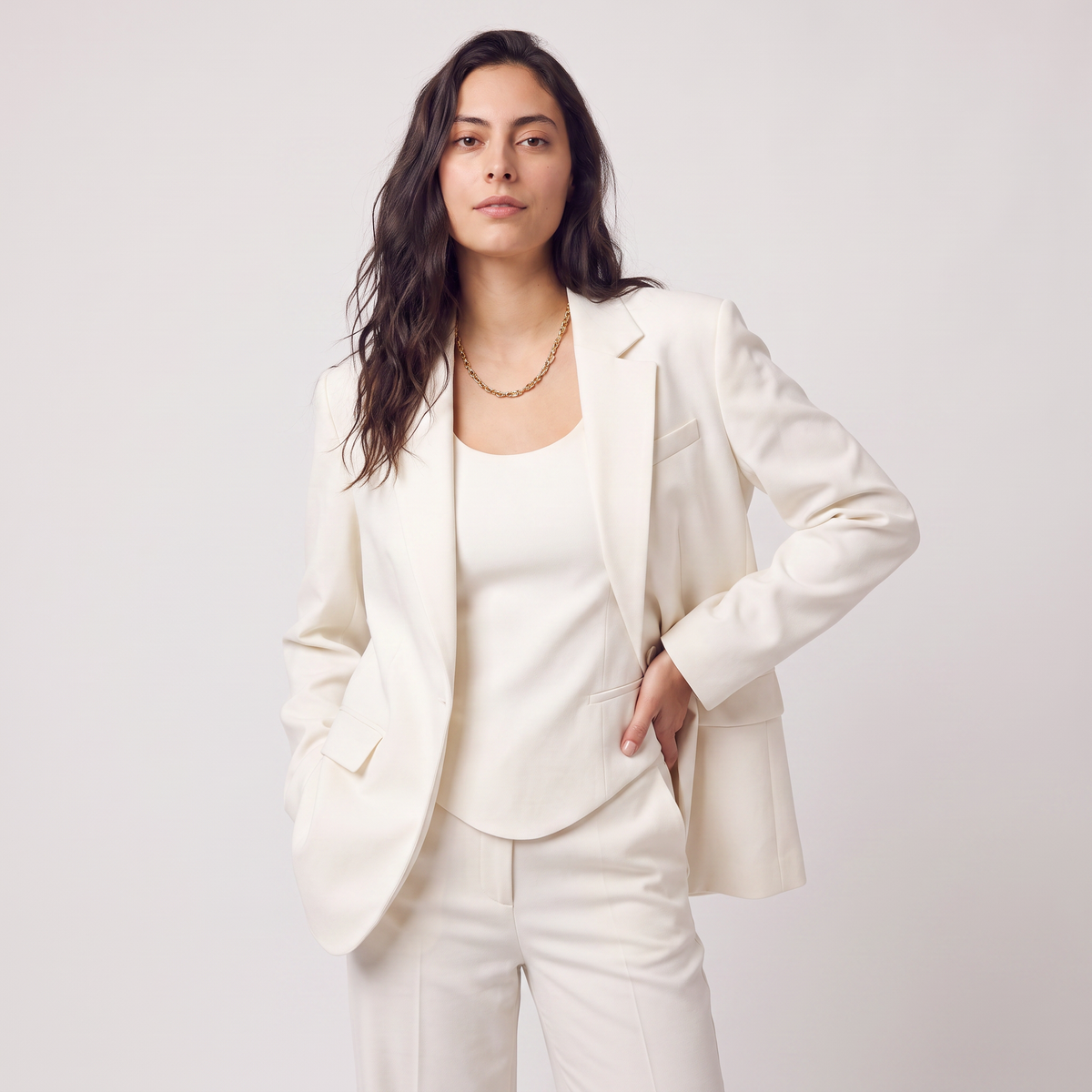 Women’s Tailored Blazer and Wide-Leg Trouser Set