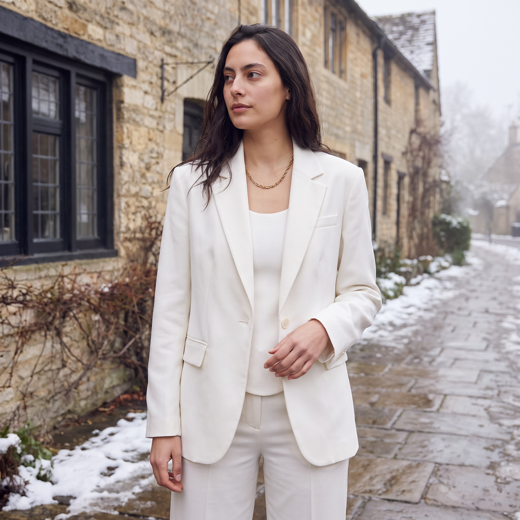 Women’s Tailored Blazer and Wide-Leg Trouser Set