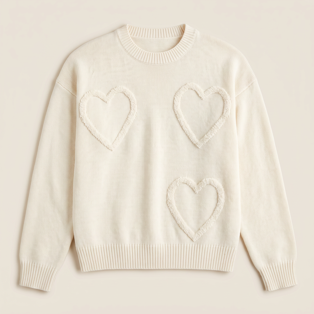 Women's Heart Detail Knitted Jumper