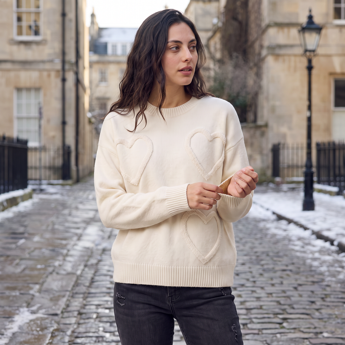 Women's Heart Detail Knitted Jumper