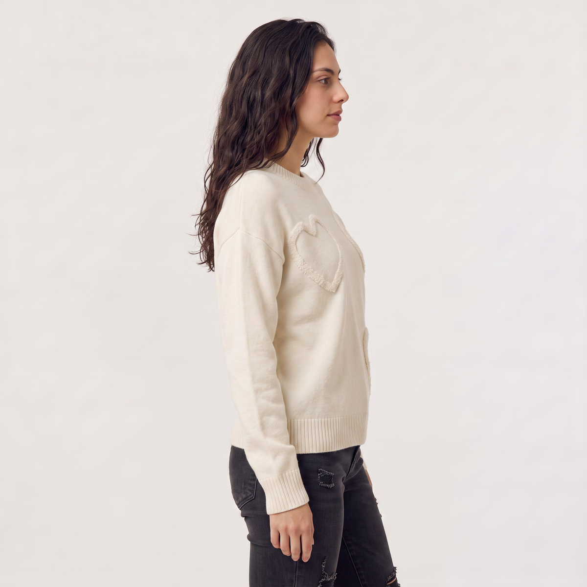 Women's Heart Detail Knitted Jumper