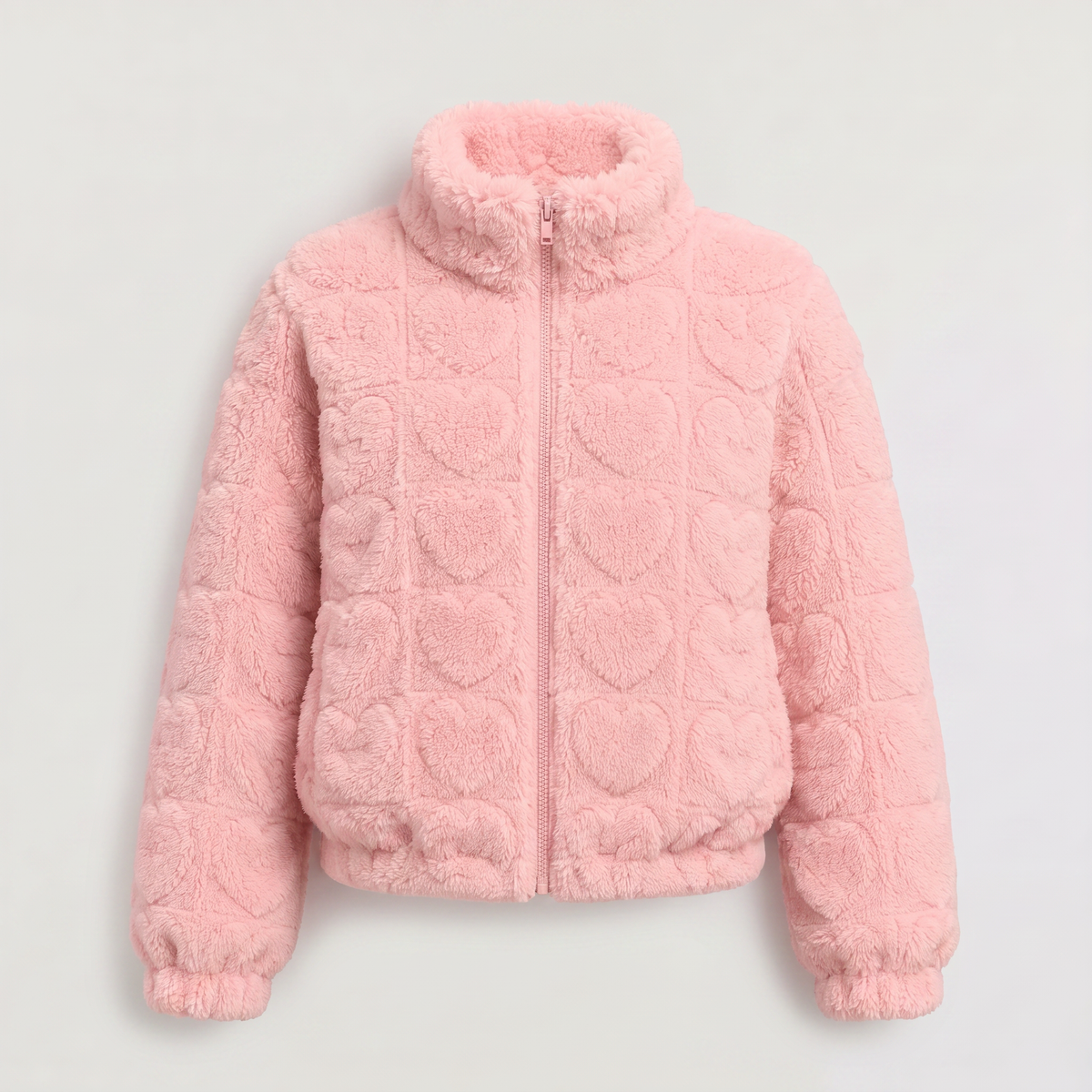 Women's Fleece Texture Teddy Zip Jacket