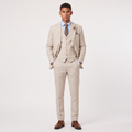 Men's Linen Three-Piece Tailored Suit with Waistcoat