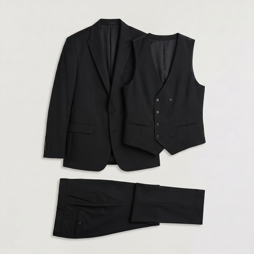 Men's Double-Breasted Slim Fit Three-Piece Suit