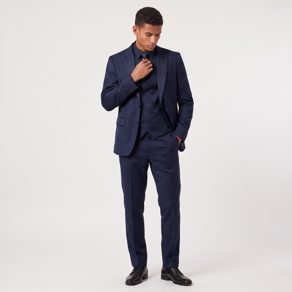Men's Double-Breasted Slim Fit Three-Piece Suit
