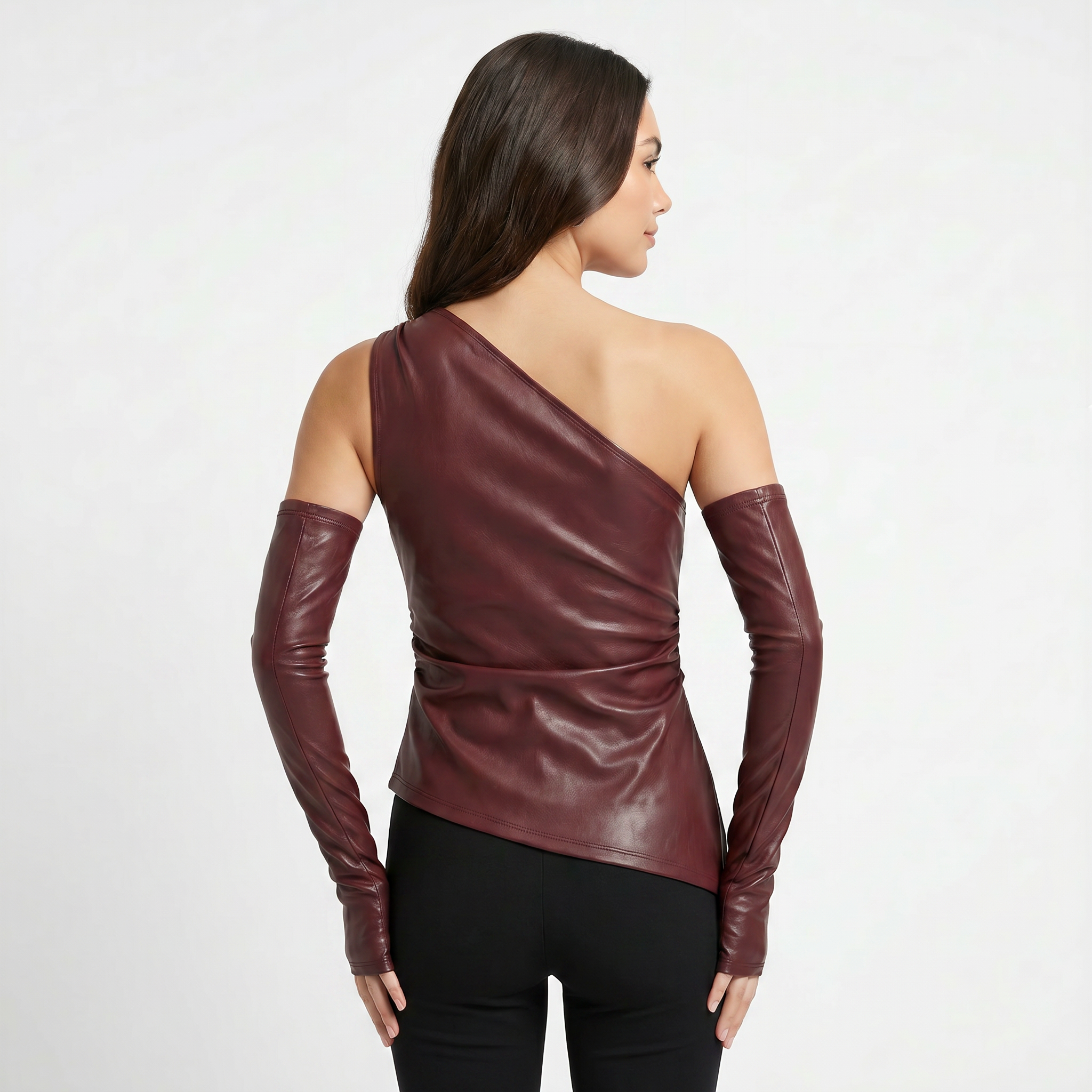 Women’s Asymmetric One-Shoulder Ruched Top