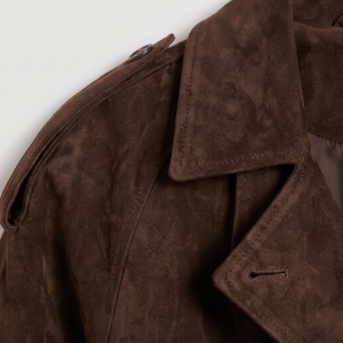 Women's Cropped Suede Trench Jacket