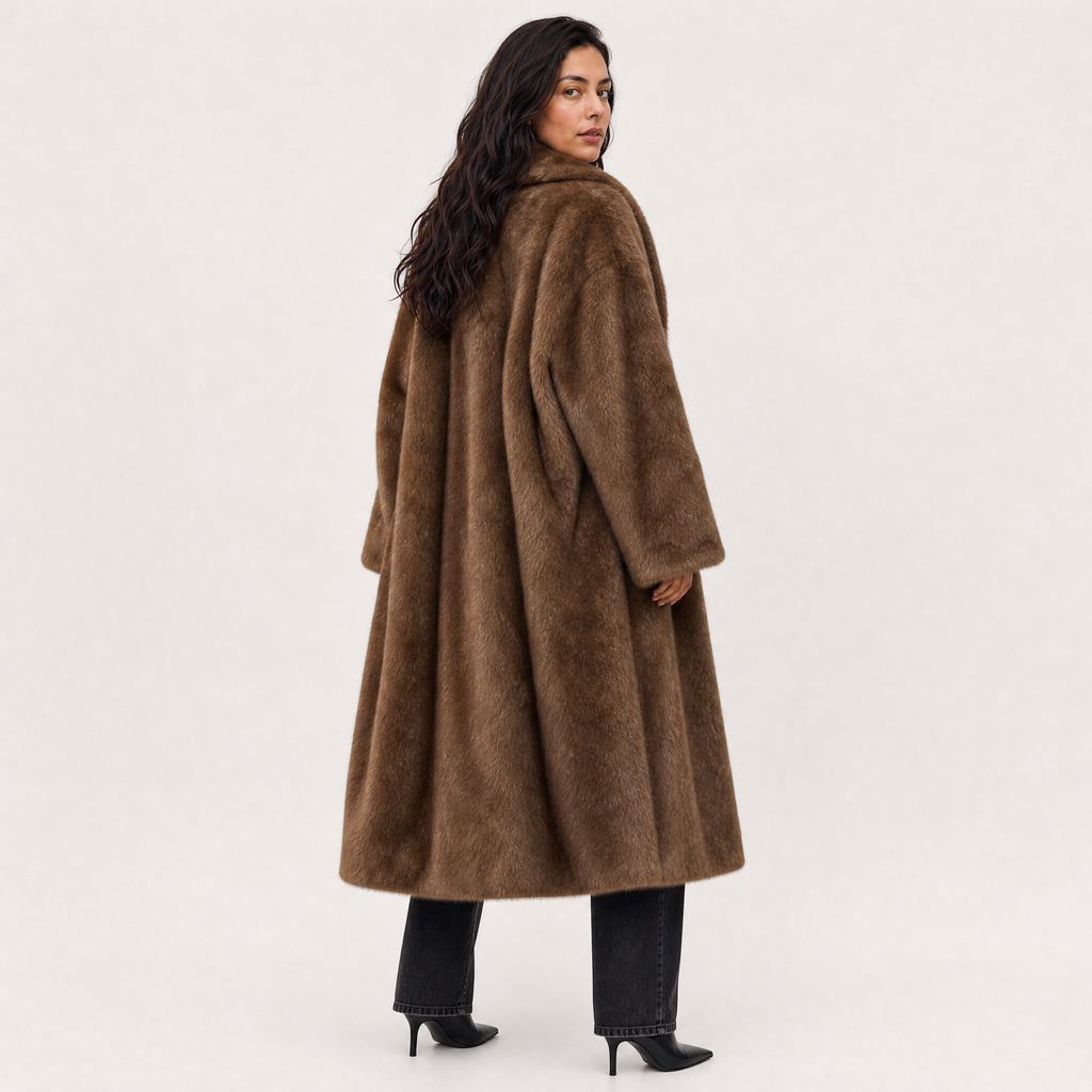 Women's Long Faux Fur Overcoat