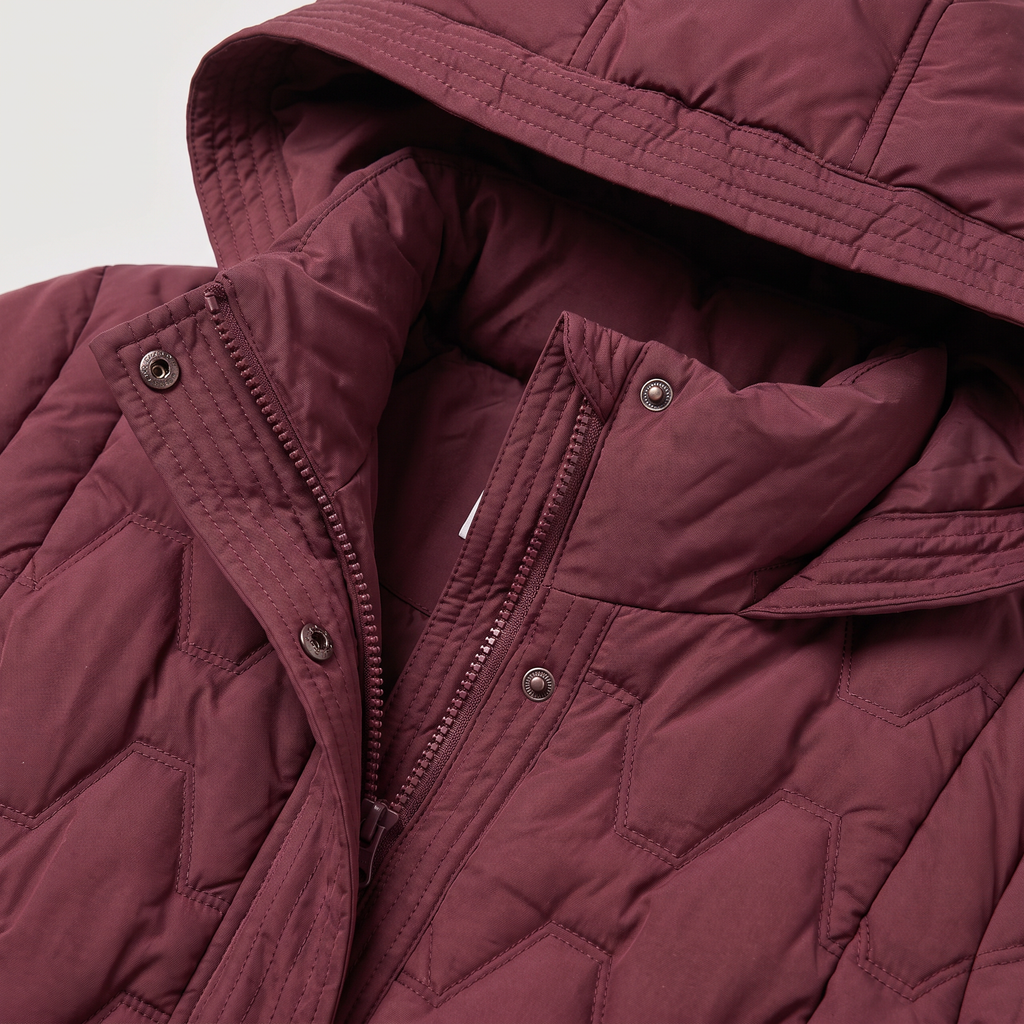 Women's Long Hooded Quilted Puffer Coat