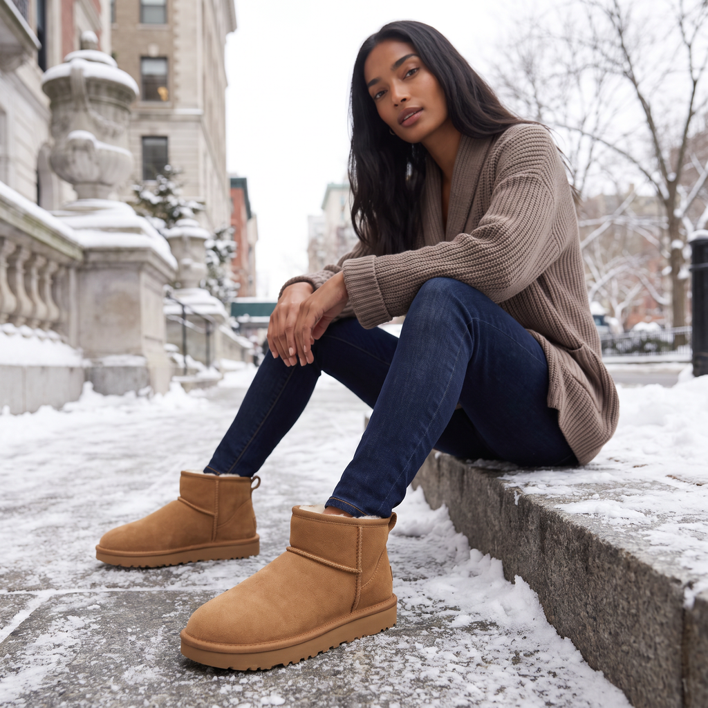 Women's Shearling-Lined Suede Ankle Boots