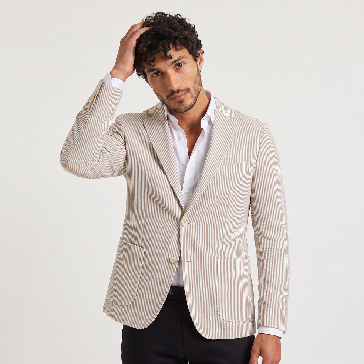 Men's Striped Tailored Blazer