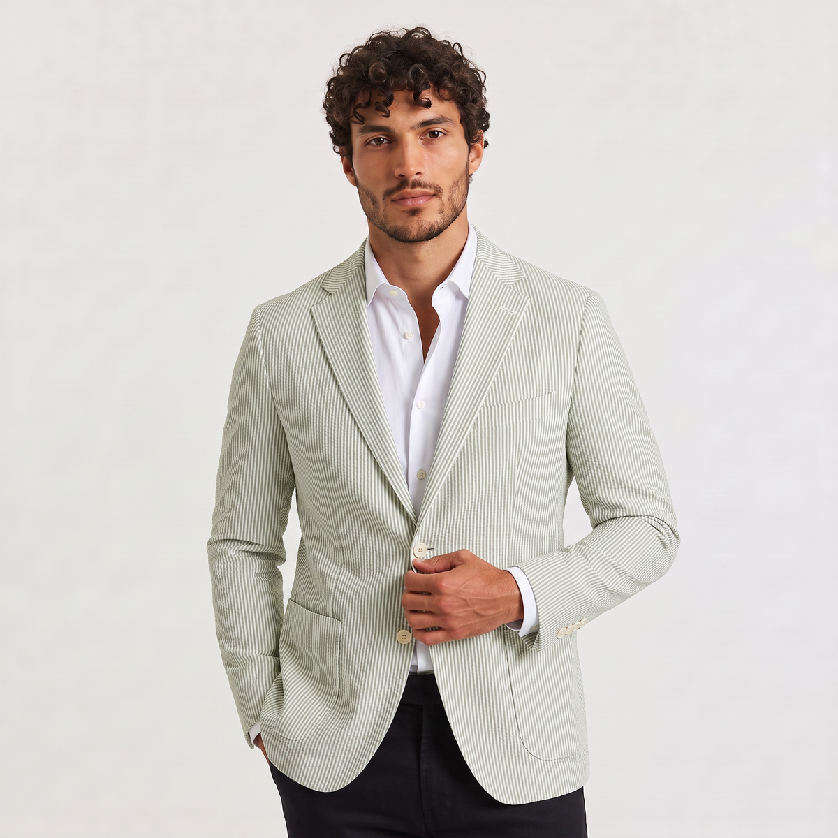 Men's Striped Tailored Blazer