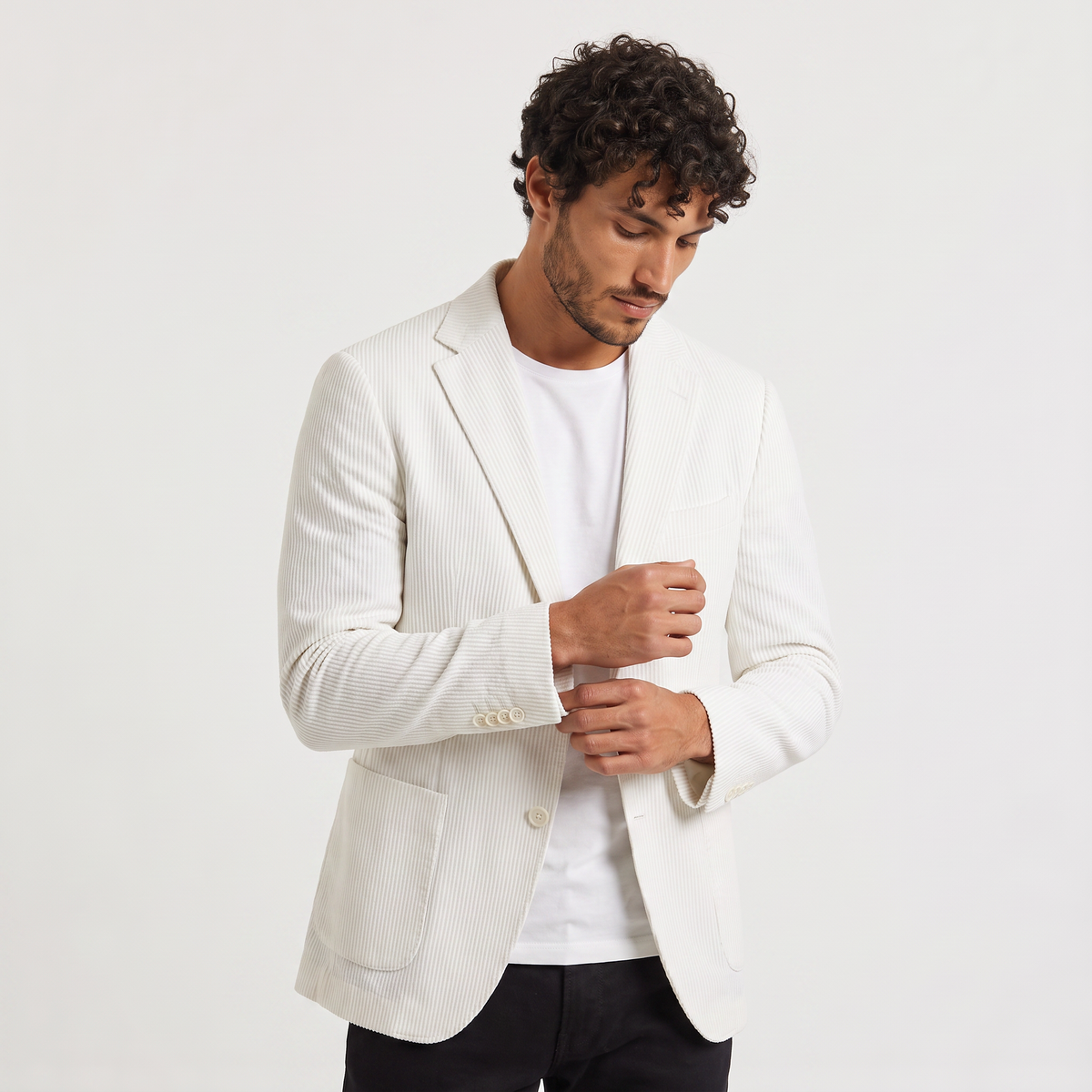 Men's Striped Tailored Blazer