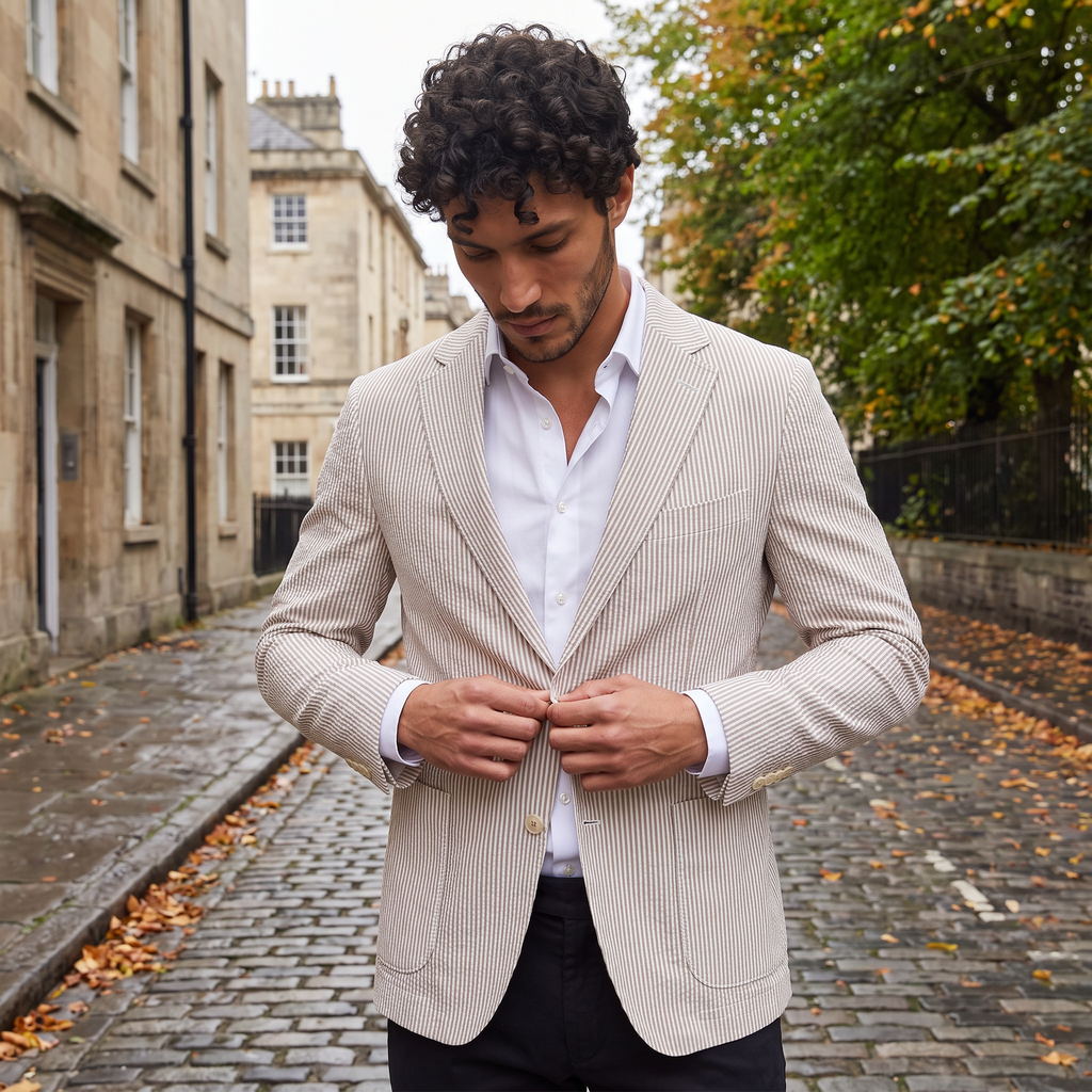 Men's Striped Tailored Blazer
